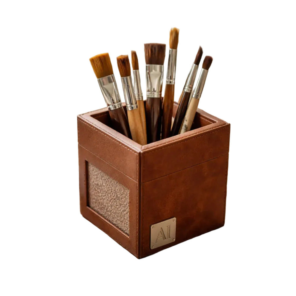 Comfy Homes The Sovereign Collection Classic Single Slot Vegan Leather Pen Cup