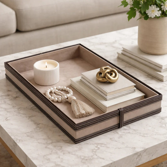 Comfy Homes The Infinite Use Tray: Premium Handcrafted Vegan Leather Organizer