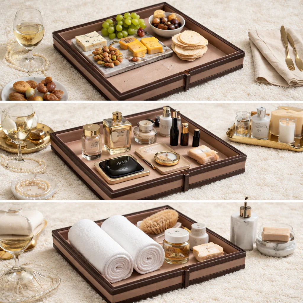 Comfy Homes The Infinite Use Tray: Premium Handcrafted Vegan Leather Organizer