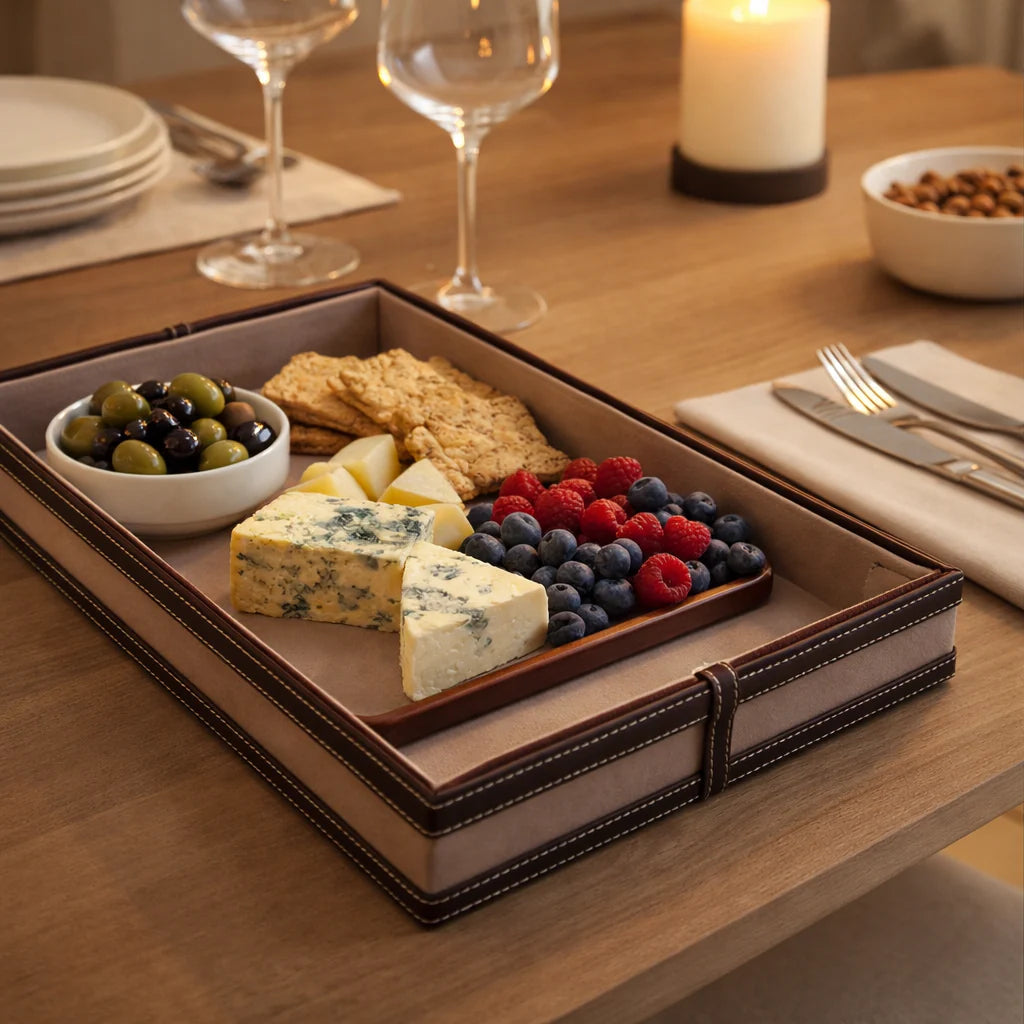Comfy Homes The Infinite Use Tray: Premium Handcrafted Vegan Leather Organizer
