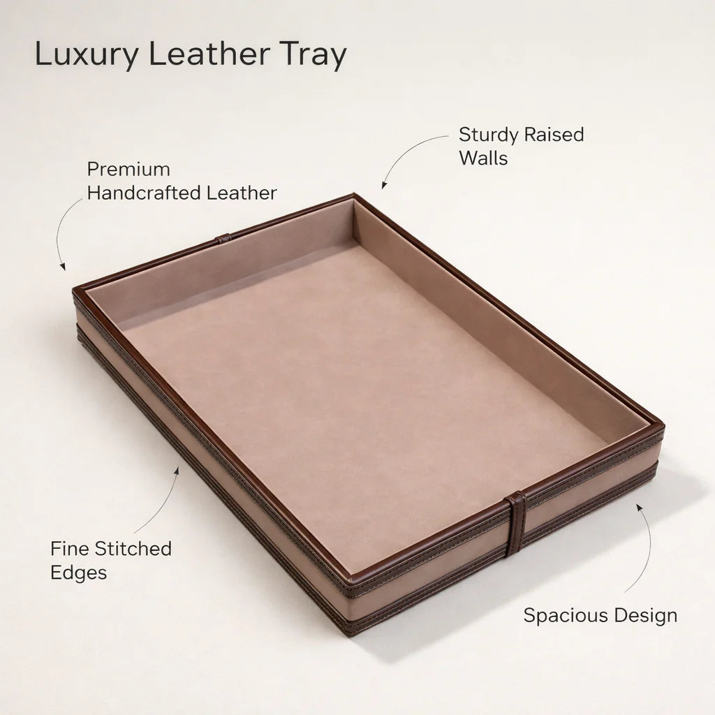 Comfy Homes The Infinite Use Tray: Premium Handcrafted Vegan Leather Organizer