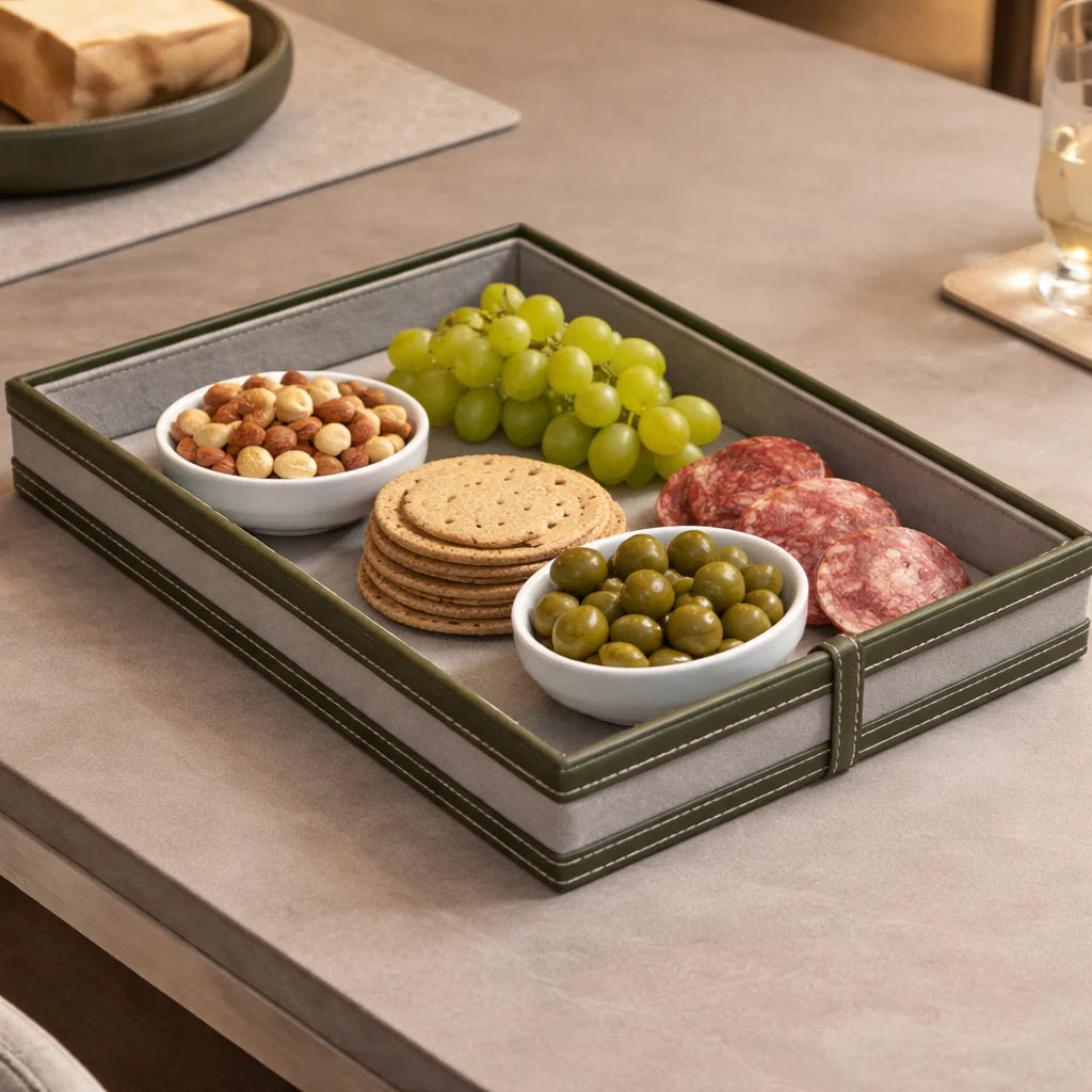 Comfy Homes The Infinite Use Tray: Premium Handcrafted Vegan Leather Organizer