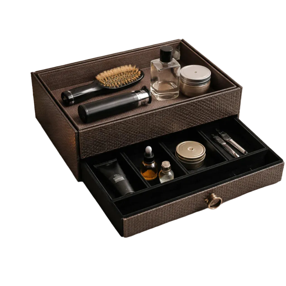 Comfy Homes The Triad Collection Handcrafted Vegan Leather Desk Organizer 5 Slot