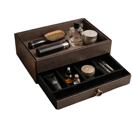 Comfy Homes The Triad Collection Handcrafted Vegan Leather Desk Organizer 5 Slot