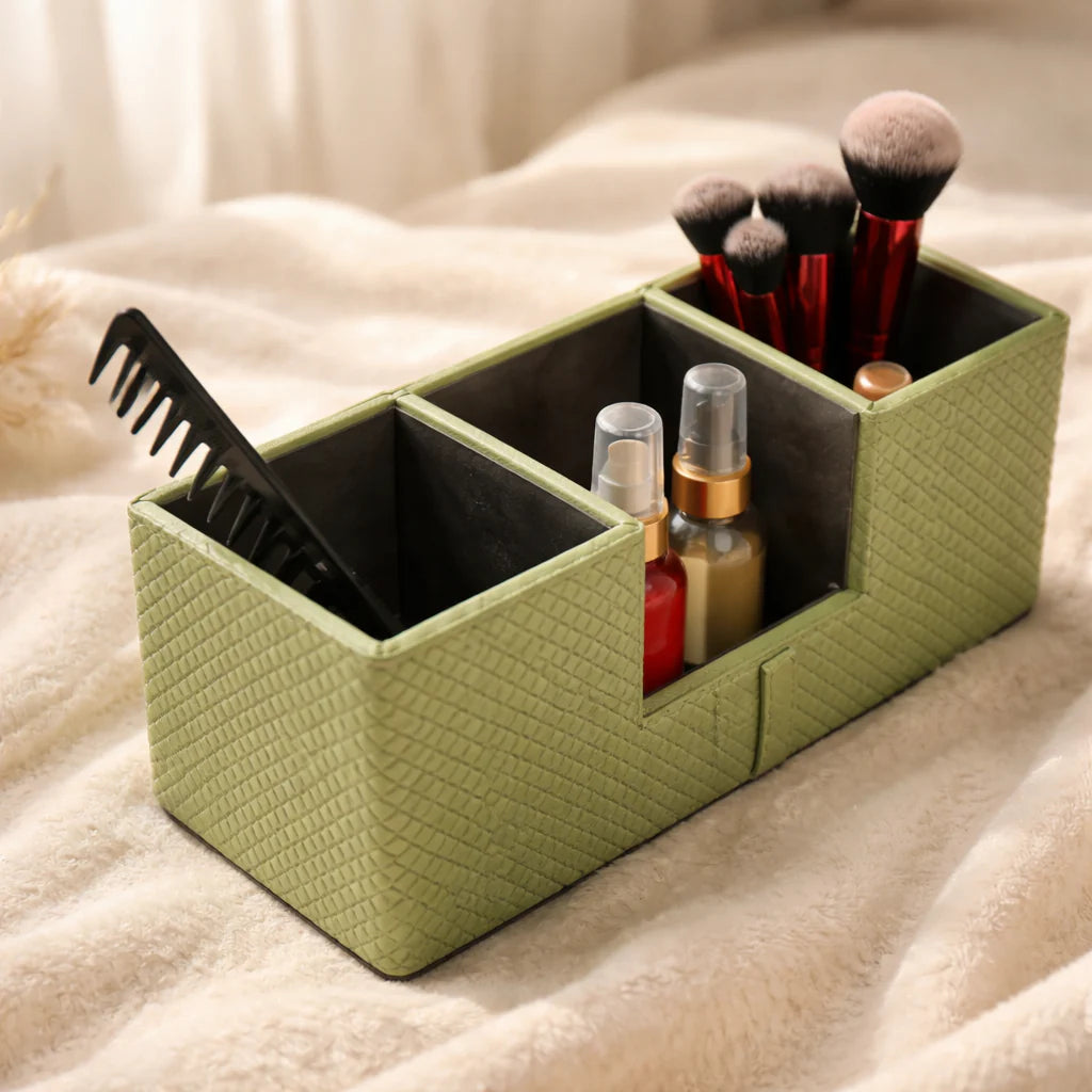 Comfy Homes The Sovereign Multi-Tasker: Handcrafted Vegan Leather Divided Organizer Cup