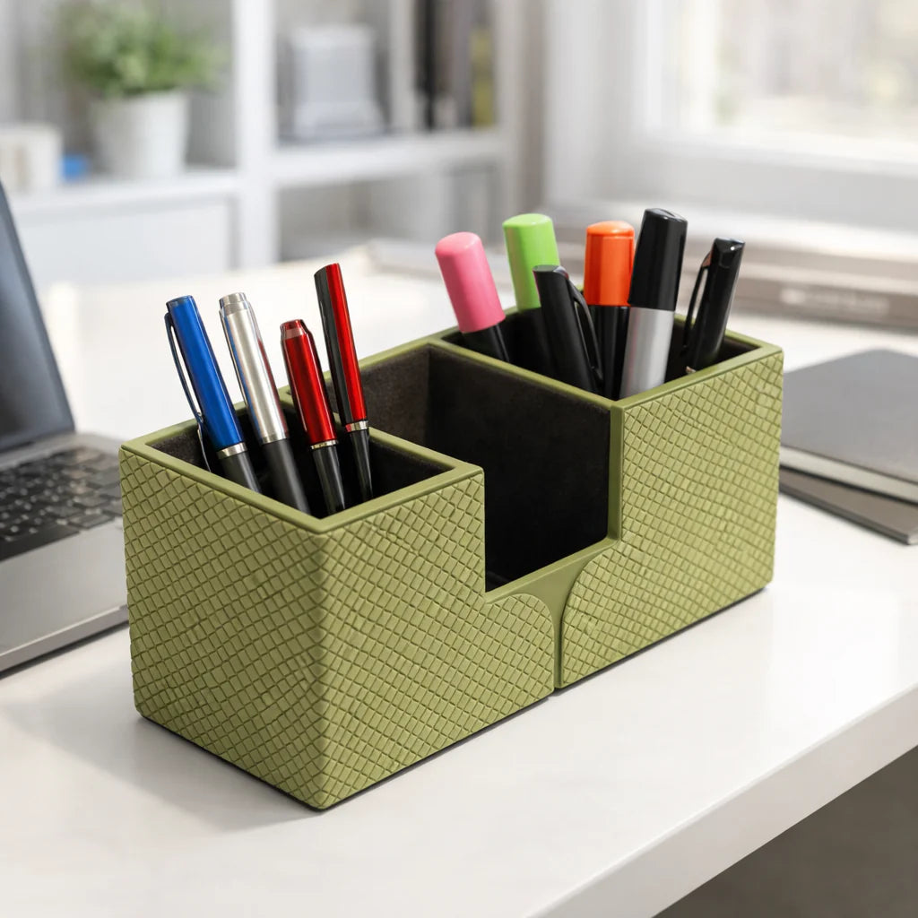 Comfy Homes The Sovereign Multi-Tasker: Handcrafted Vegan Leather Divided Organizer Cup