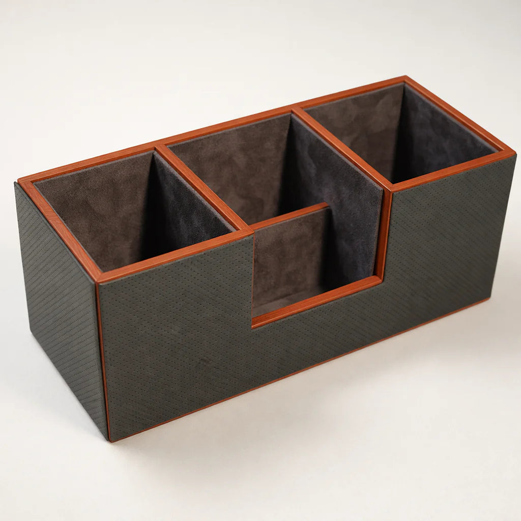 Comfy Homes The Sovereign Multi-Tasker: Handcrafted Vegan Leather Divided Organizer Cup