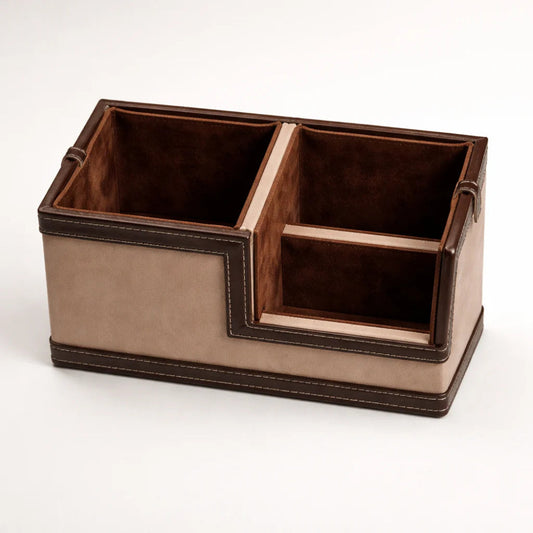 Comfy Homes The Sovereign Multi Tasker Handcrafted Vegan Leather Divided Organizer Cup