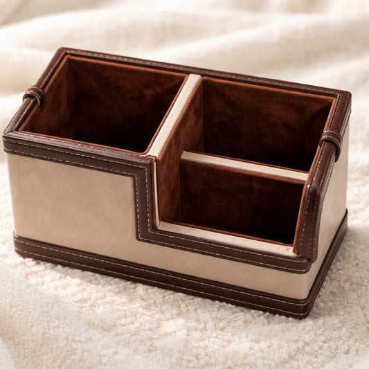 Comfy Homes The Sovereign Multi-Tasker: Handcrafted Vegan Leather Divided Organizer Cup