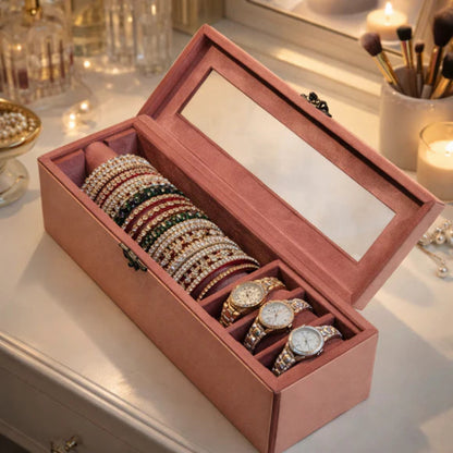 Comfy Homes The Sovereign Collection: Premium Vegan Leather Watch & Bangle Organizer