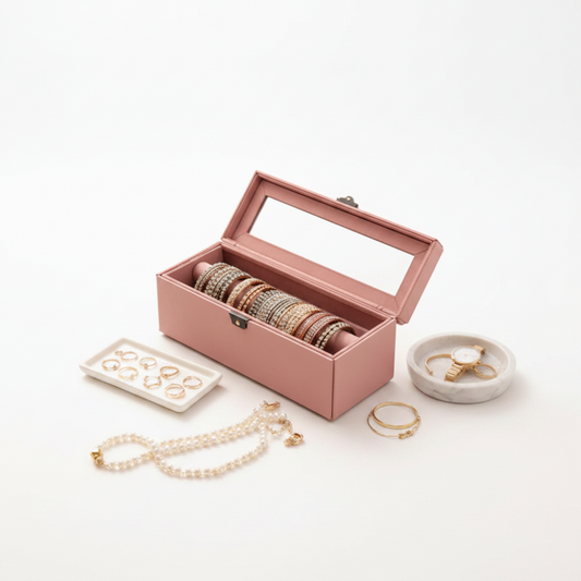 Comfy Homes The Sovereign Collection: Premium Vegan Leather Watch & Bangle Organizer