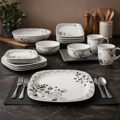 Comfy Homes 40 Pcs Melamine Dinner Set