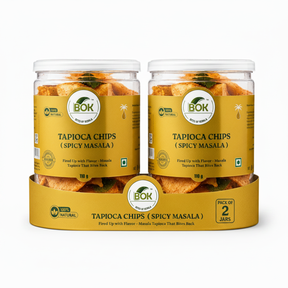 Bites Of Kerala Tapioca Chips Spicy Masala