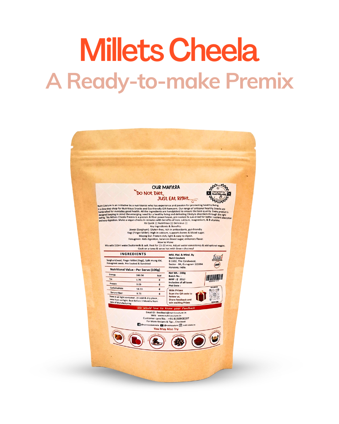 Nutri Couture Millets Cheela Mix (Ready to Cook Premix)