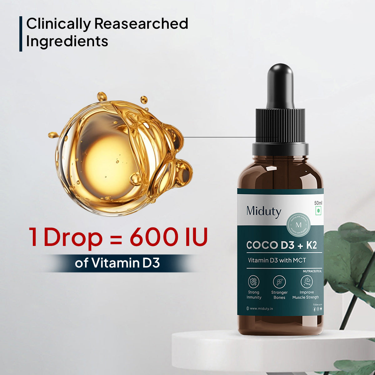 Miduty Vitamin Coco D3 + K2 Drops