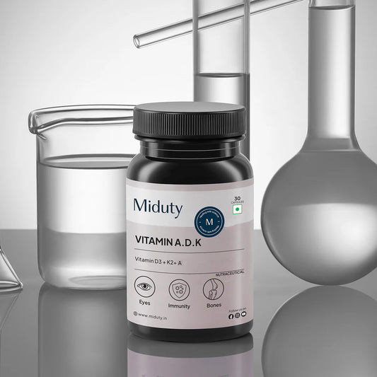 Miduty Vitamin ADK | 5000 IU | Vitamin A, K2 & D3 Capsules