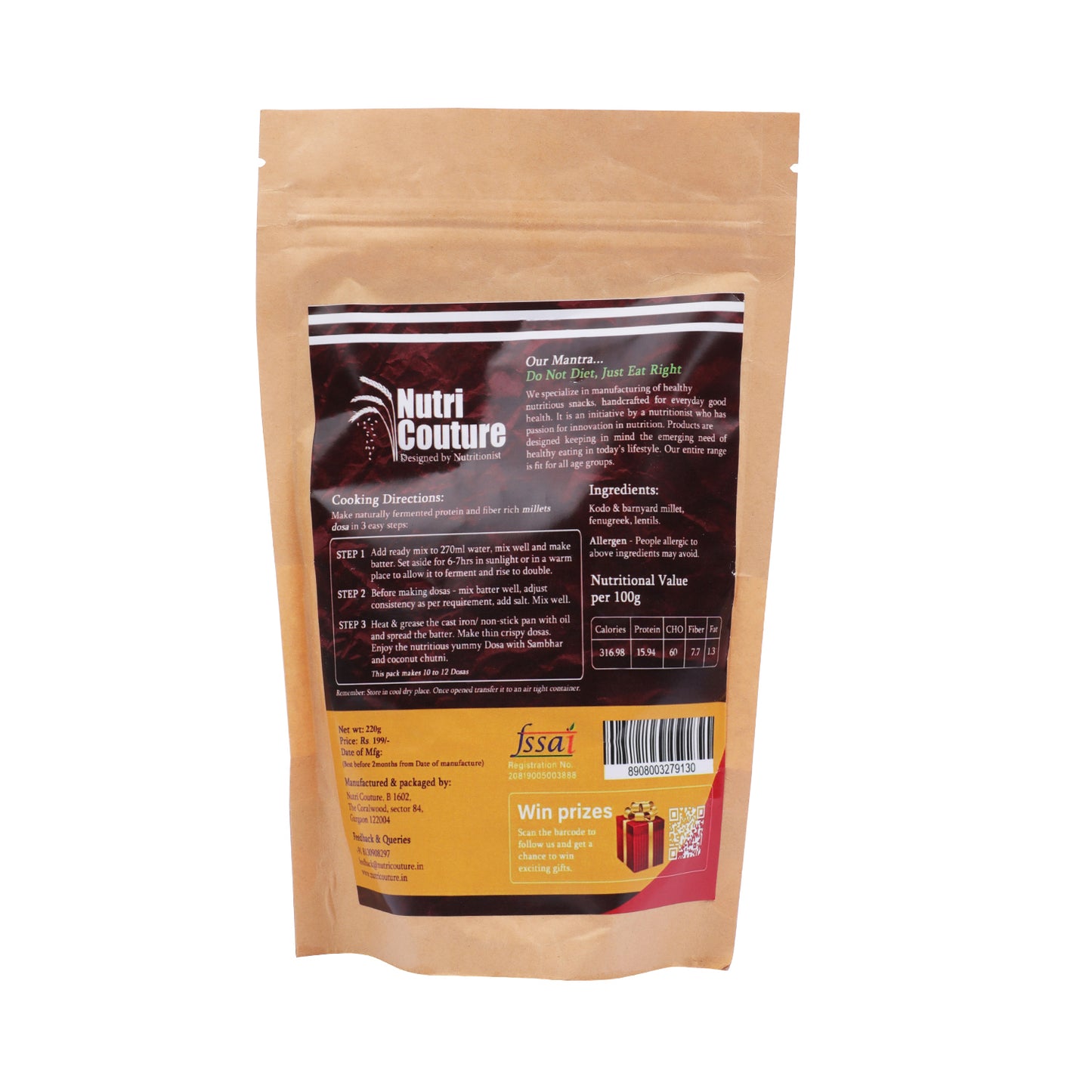 Nutri Couture Millets Dosa Mix (Premix)