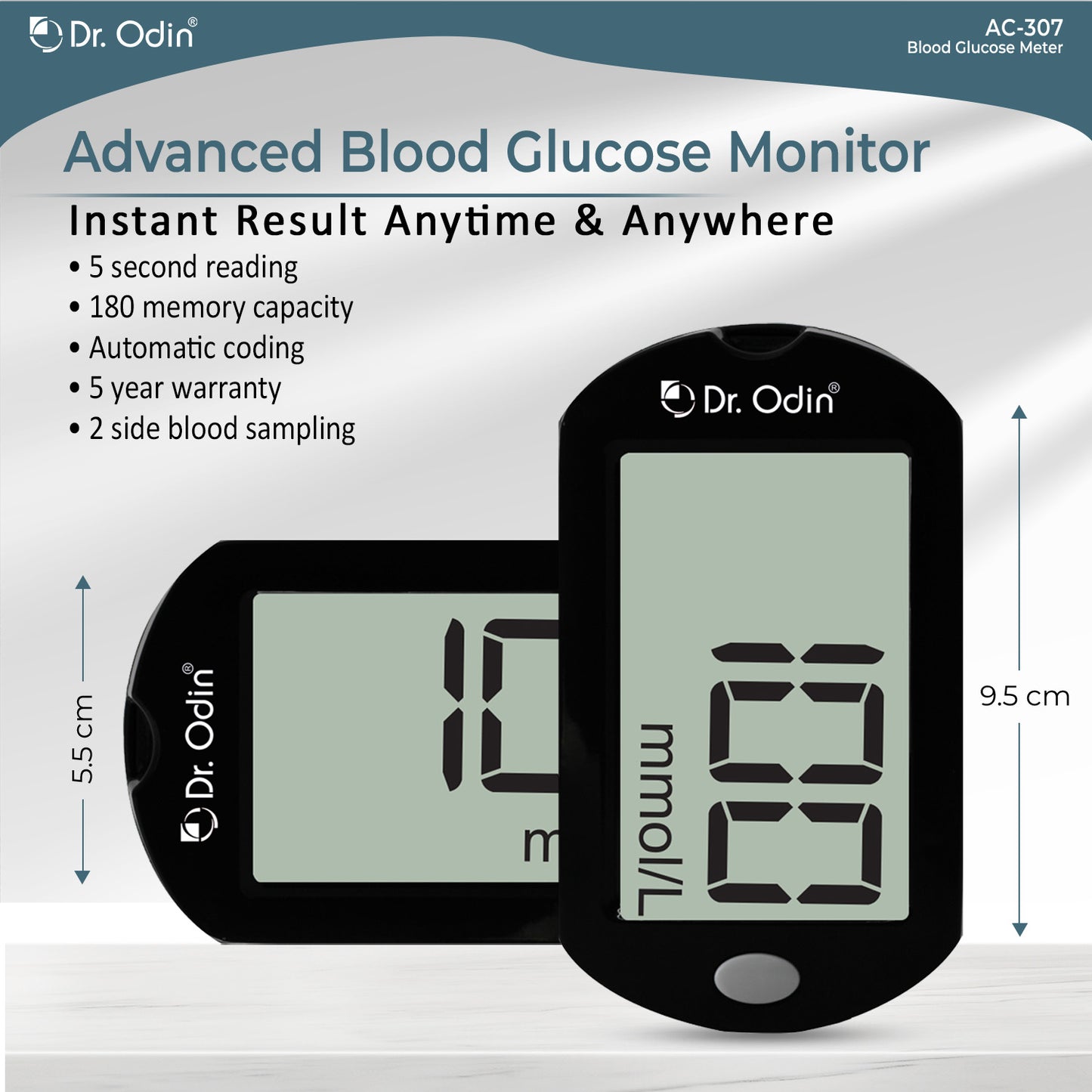 Dr. Odin Blood Glucose Monitoring GDH-FAD Meter Kit (25 strips)