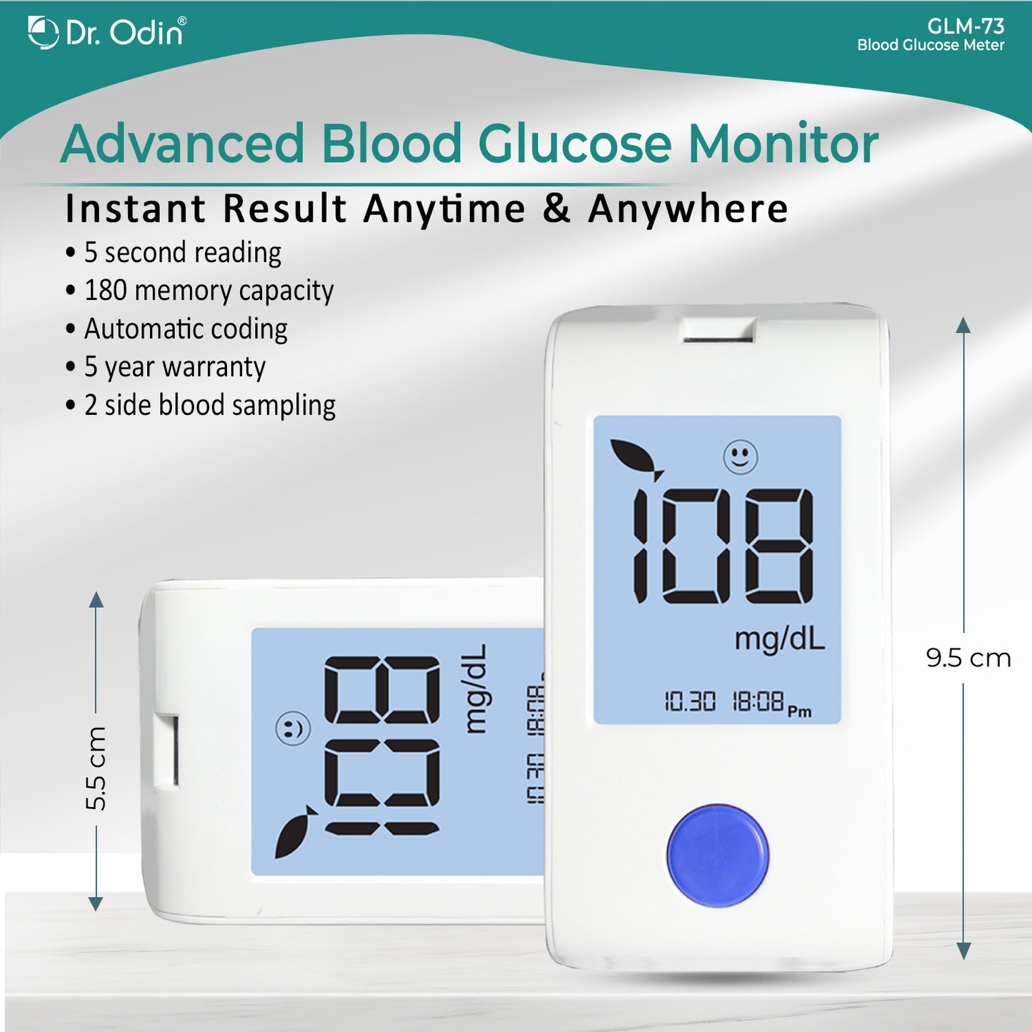 Dr Odin Blood Glucose Monitoring GOD Meter Kit (25 strips)