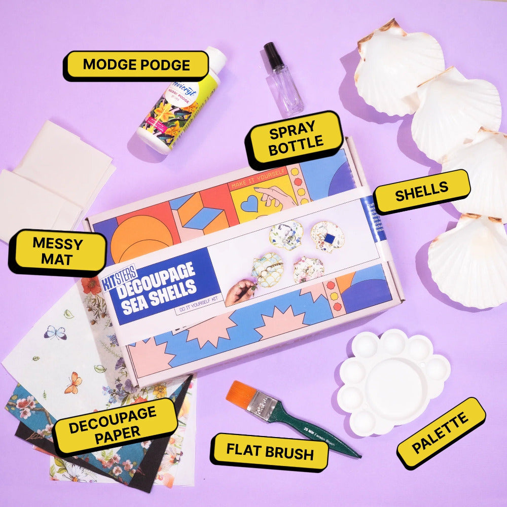 Kitsters DIY Decoupage Shells Kit