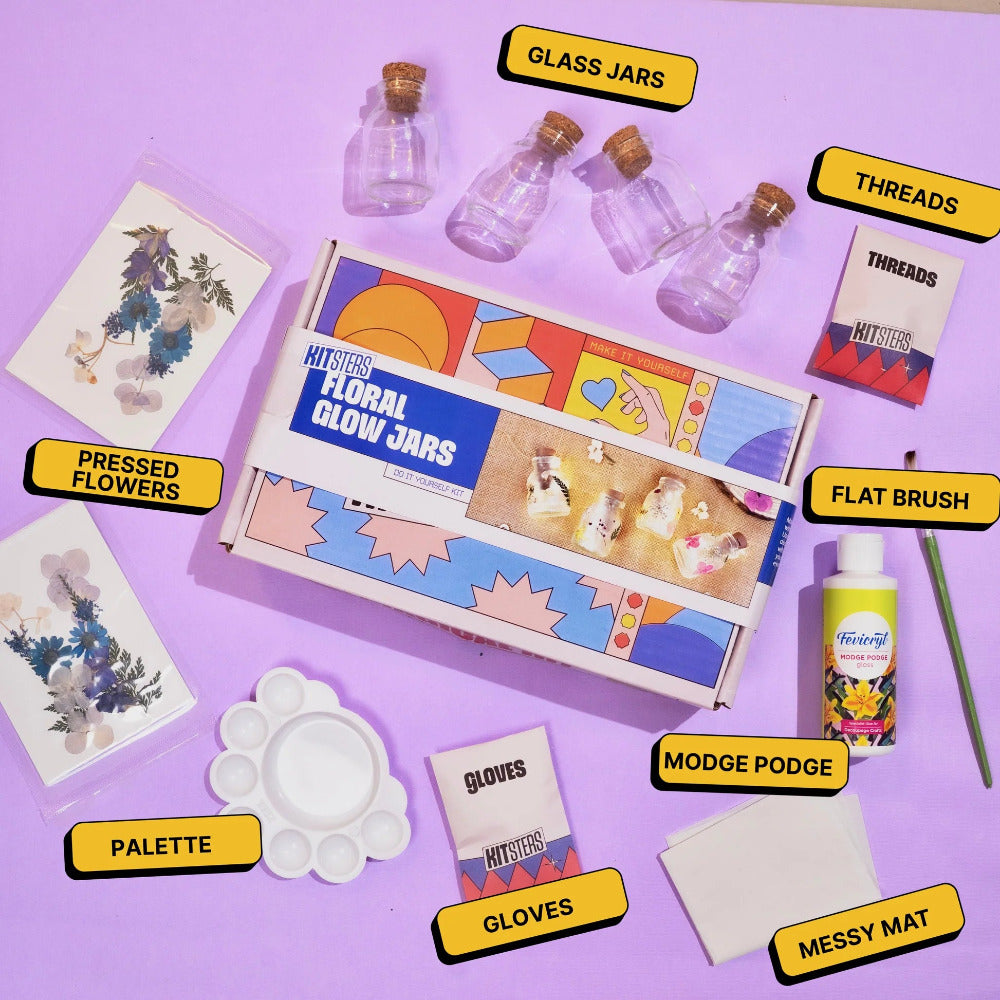 Kitsters DIY Floral Glow Jar Kit