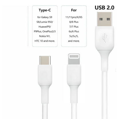 LA' FORTE 2 in 1 PVC Soft charging cable