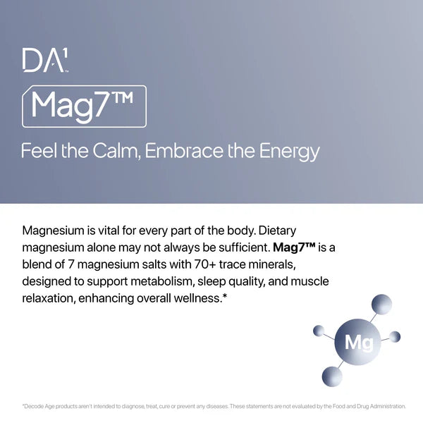 Decode Age Mag7™ Powder | Magnesium Complex Supplement | Supports Mood, Bone and Muscle Health, Metabolism | 10gm, 28 Servings