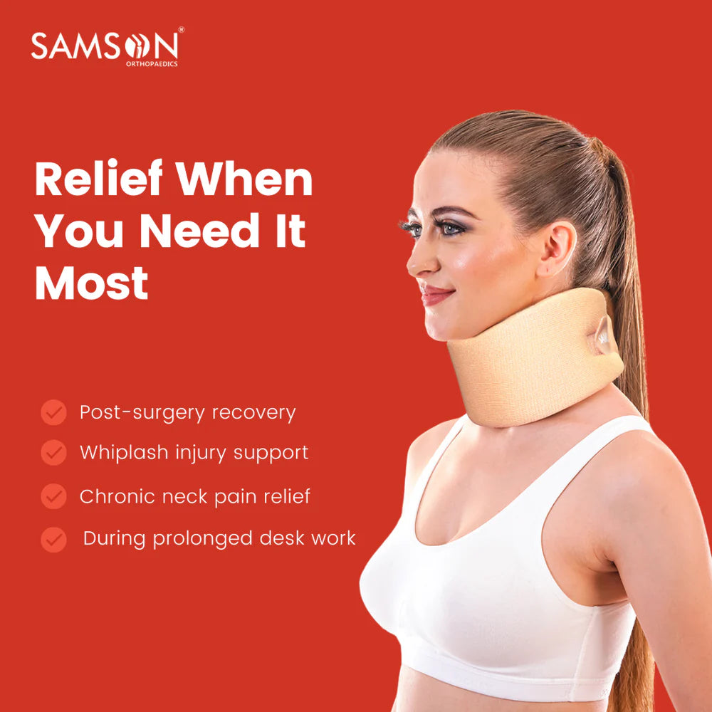 SAMSON Soft Cervical Collar (Firm Density) for Neck Support, Pain Relief, and Injury Recovery