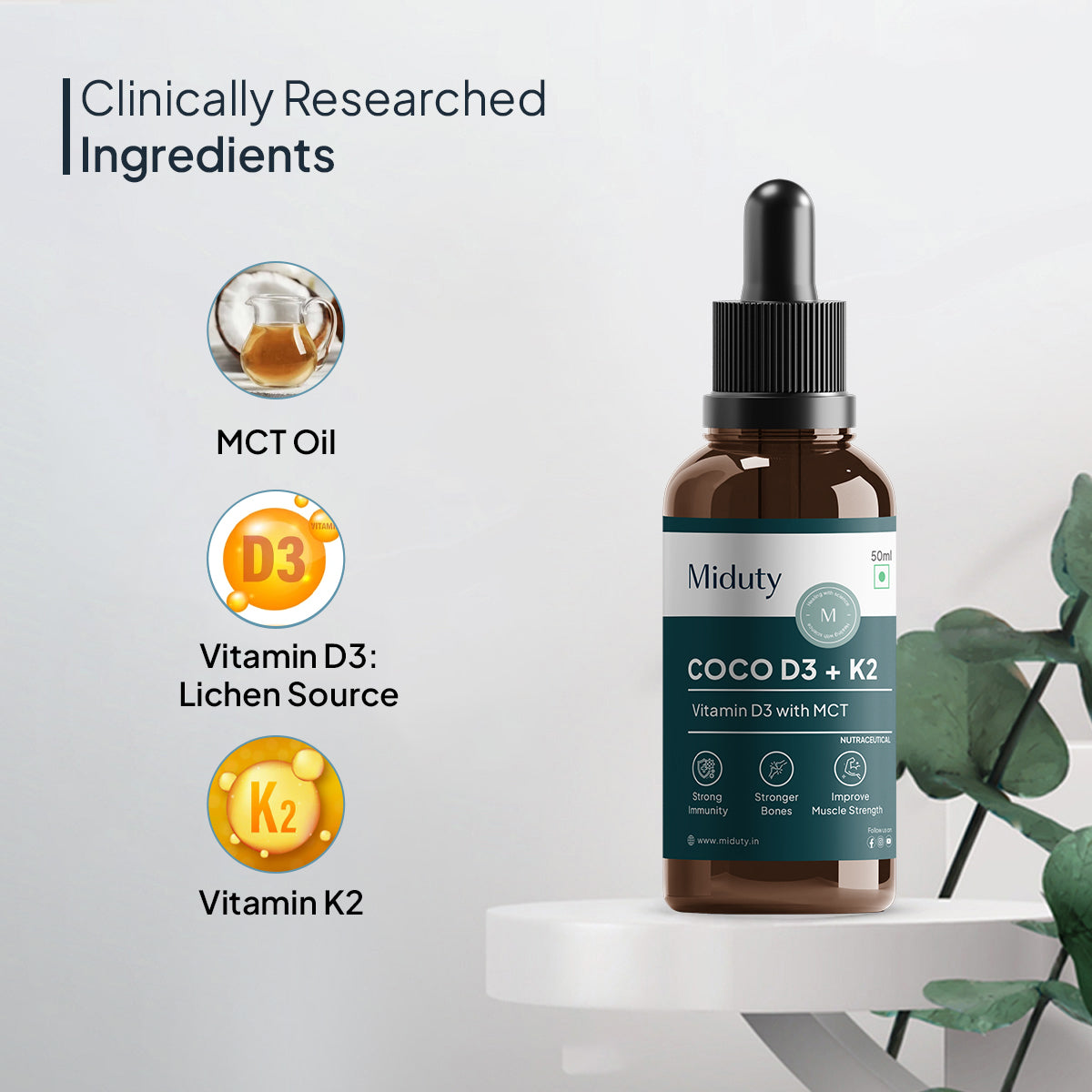 Miduty Vitamin Coco D3 + K2 Drops