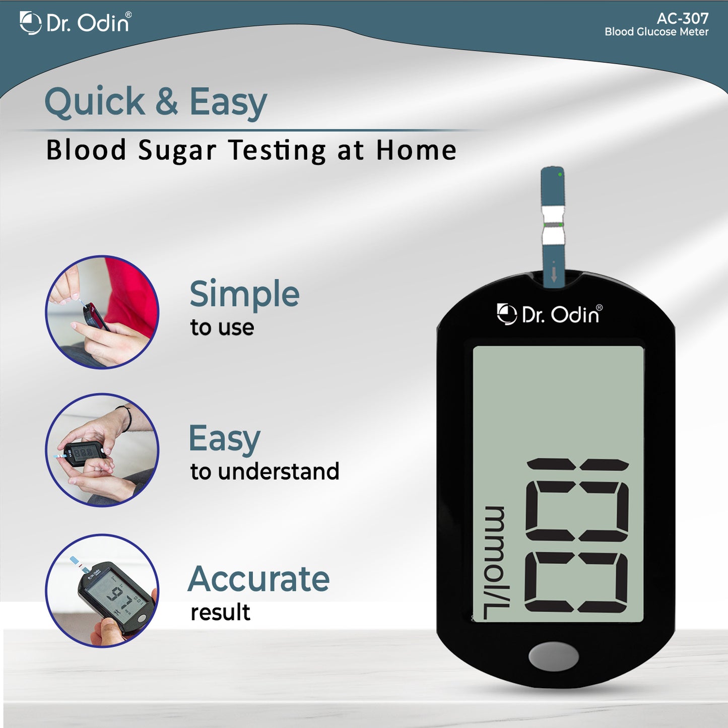 Dr. Odin Blood Glucose Monitoring GDH-FAD Meter Kit (25 strips)