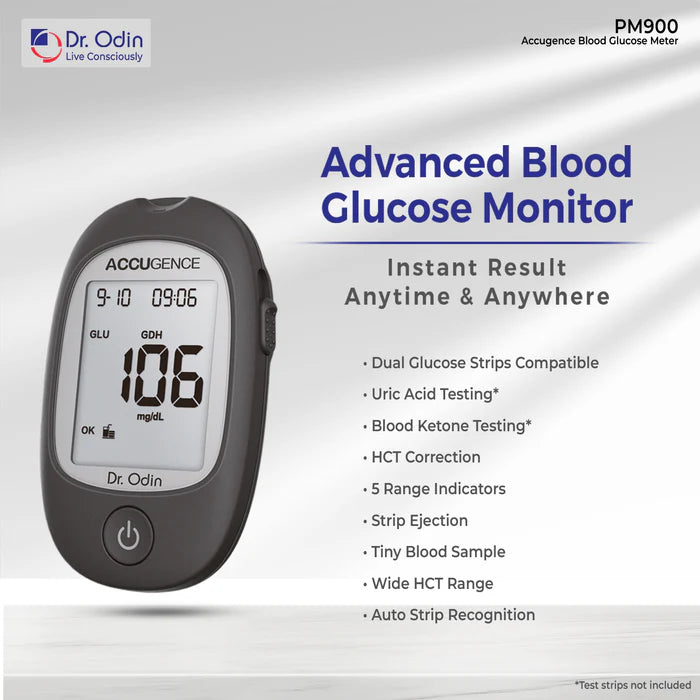 Dr. Odin's Accugence Gluco Meter Black Kit with 25 Strips