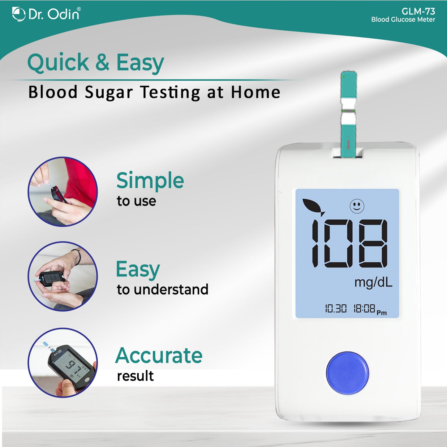 Dr Odin Blood Glucose Monitoring GOD Meter Kit (25 strips)