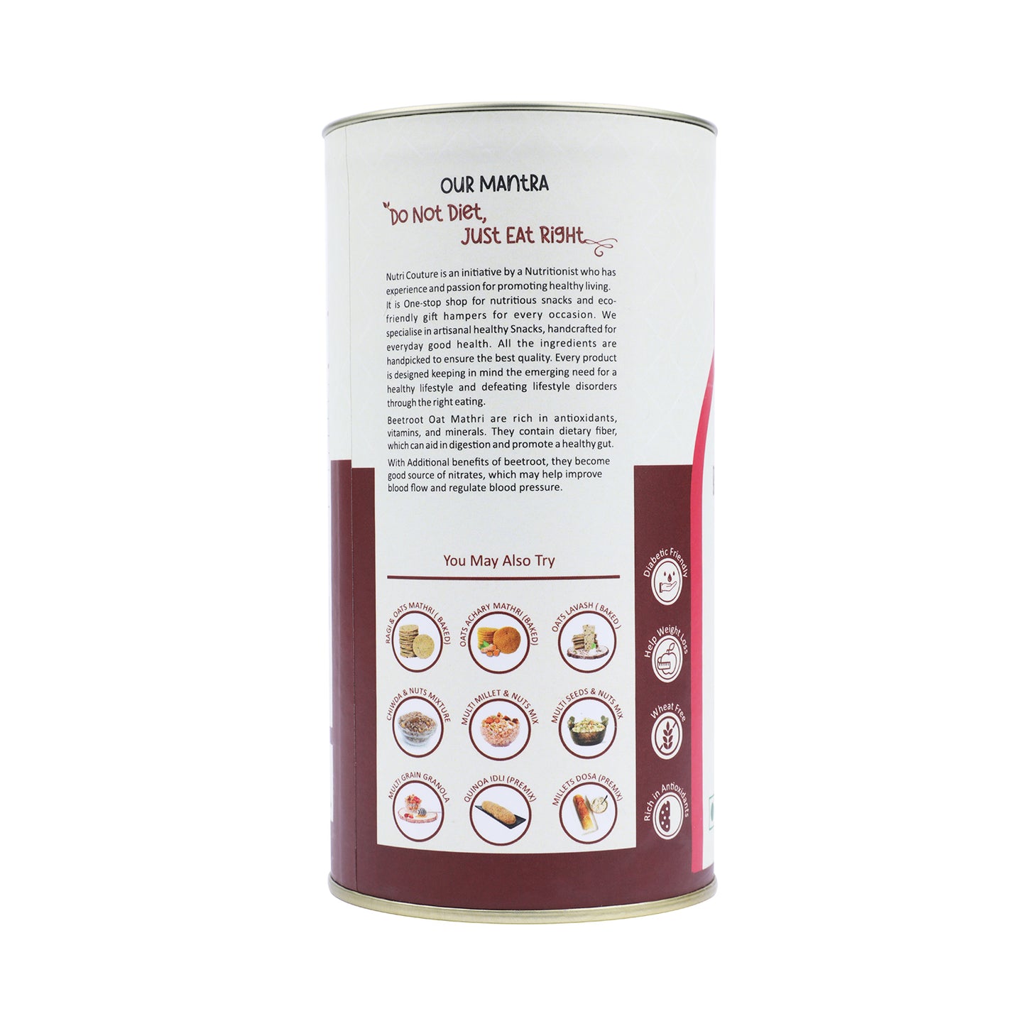 Nutri Couture Beetroot Oats Mathri  - Baked