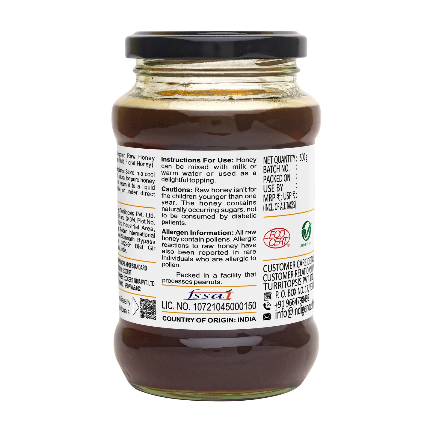 Indigenous Honey USDA Certified Organic Wild Honey