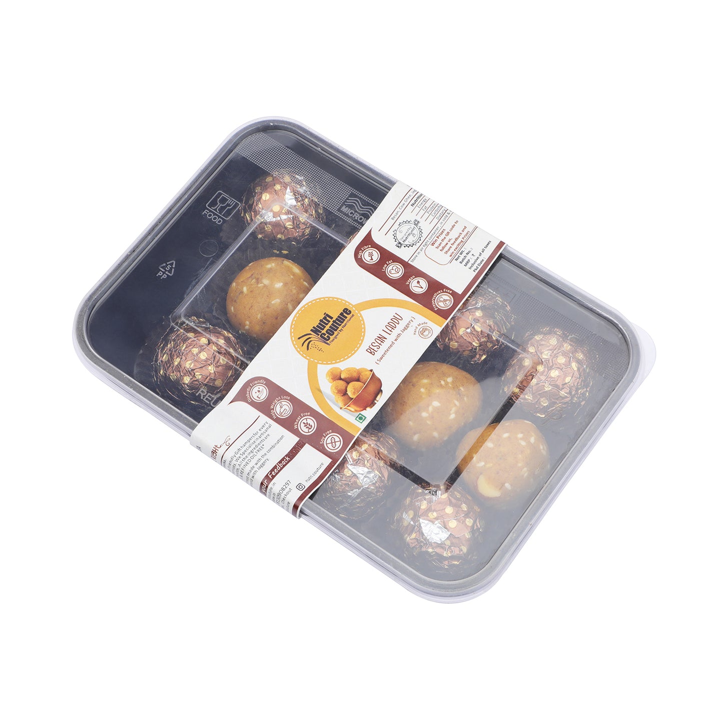 Nutri Couture Besan Laddu (Sweetened with Jaggery)