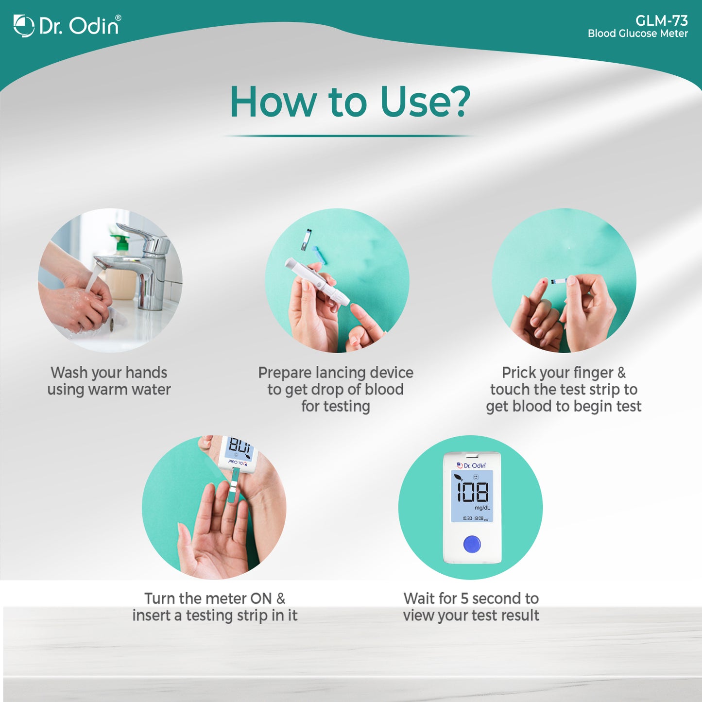 Dr Odin Blood Glucose Monitoring GOD Meter Kit (25 strips)