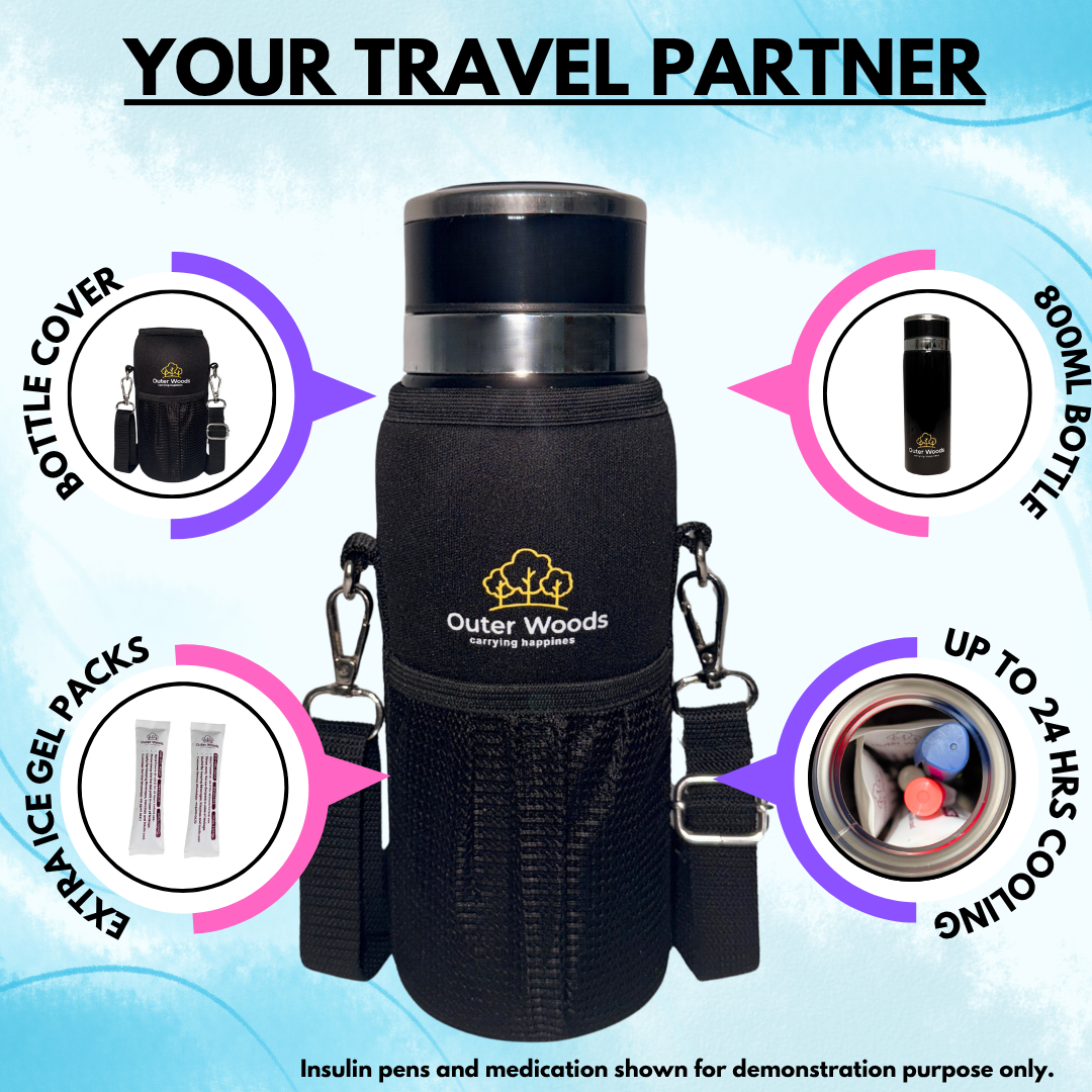 Outer Woods Insulin Cooler Bottle Case - Medium (800ml)