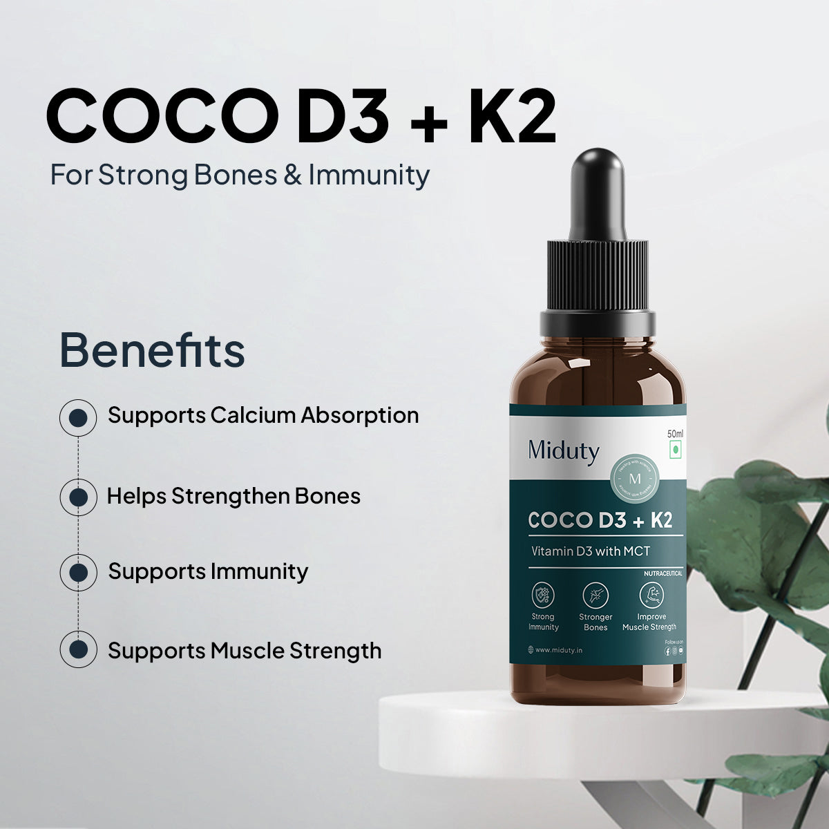 Miduty Vitamin Coco D3 + K2 Drops