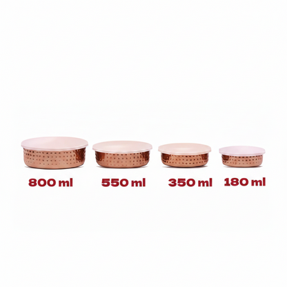 LA' FORTE Hammered Stainless Steel Container-Set of 4