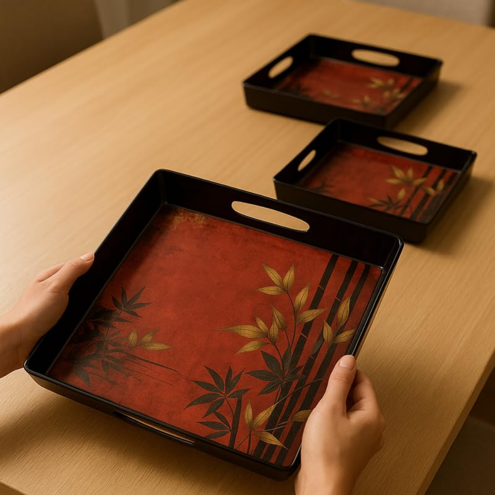 Comfy Homes Durable Multi-Use Premium Printed Rectangular Melamine Serve Ware