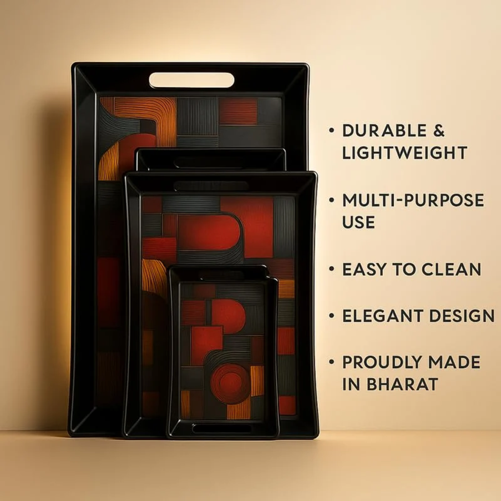 Comfy Homes Durable Multi-Use Premium Printed Rectangular Melamine Serve Ware