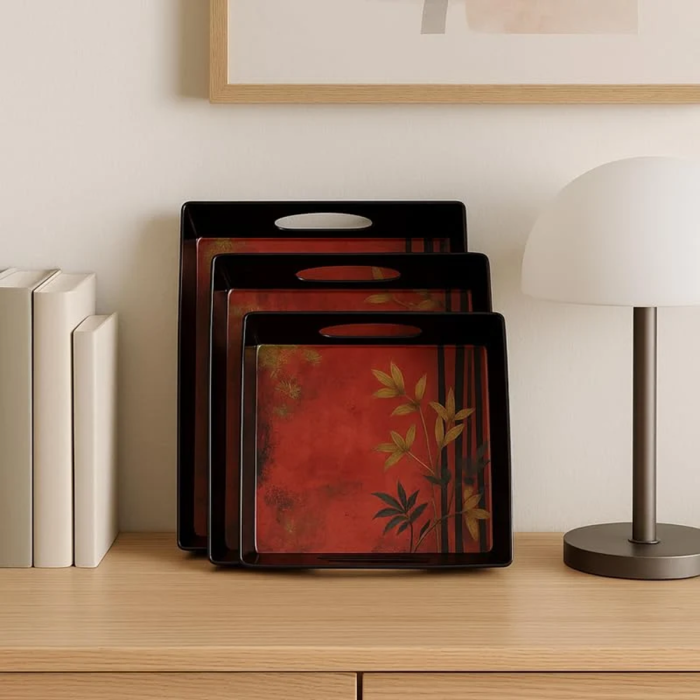 Comfy Homes Durable Multi-Use Premium Printed Rectangular Melamine Serve Ware