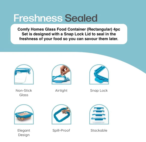 Comfy Homes Collapsible Glass Container Set