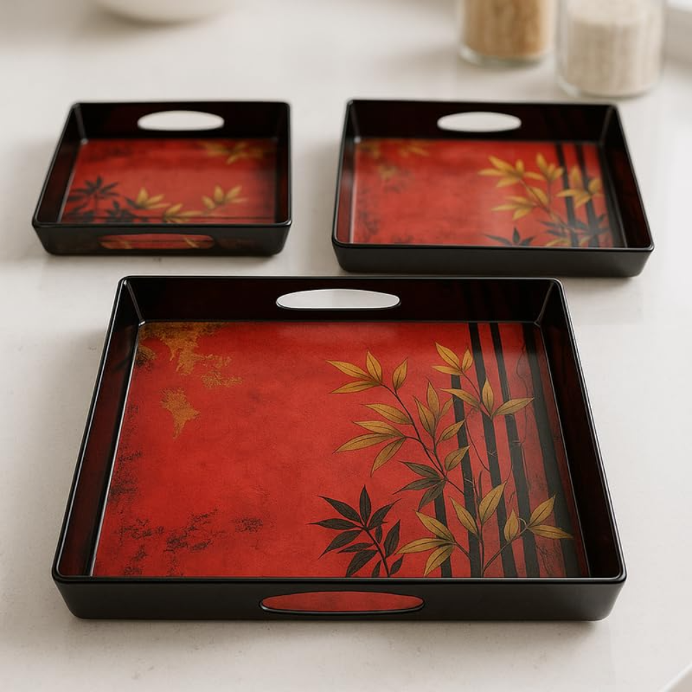 Comfy Homes Durable Multi-Use Premium Printed Rectangular Melamine Serve Ware