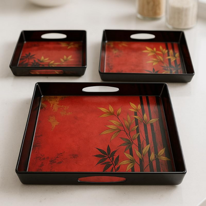 Comfy Homes Durable Multi-Use Premium Printed Rectangular Melamine Serve Ware
