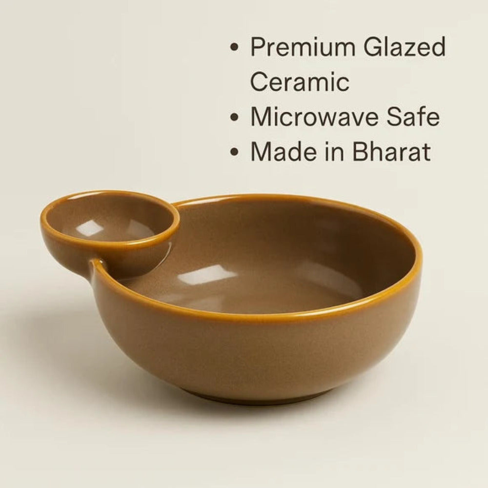 Comfy Homes Ceramic Dual Delight Chip and Dip Platter