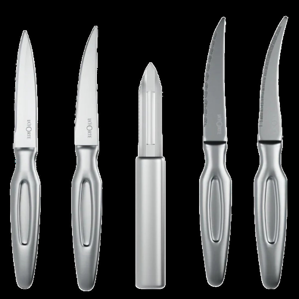LA' FORTE Stainless Steel Knife set with Metal Block