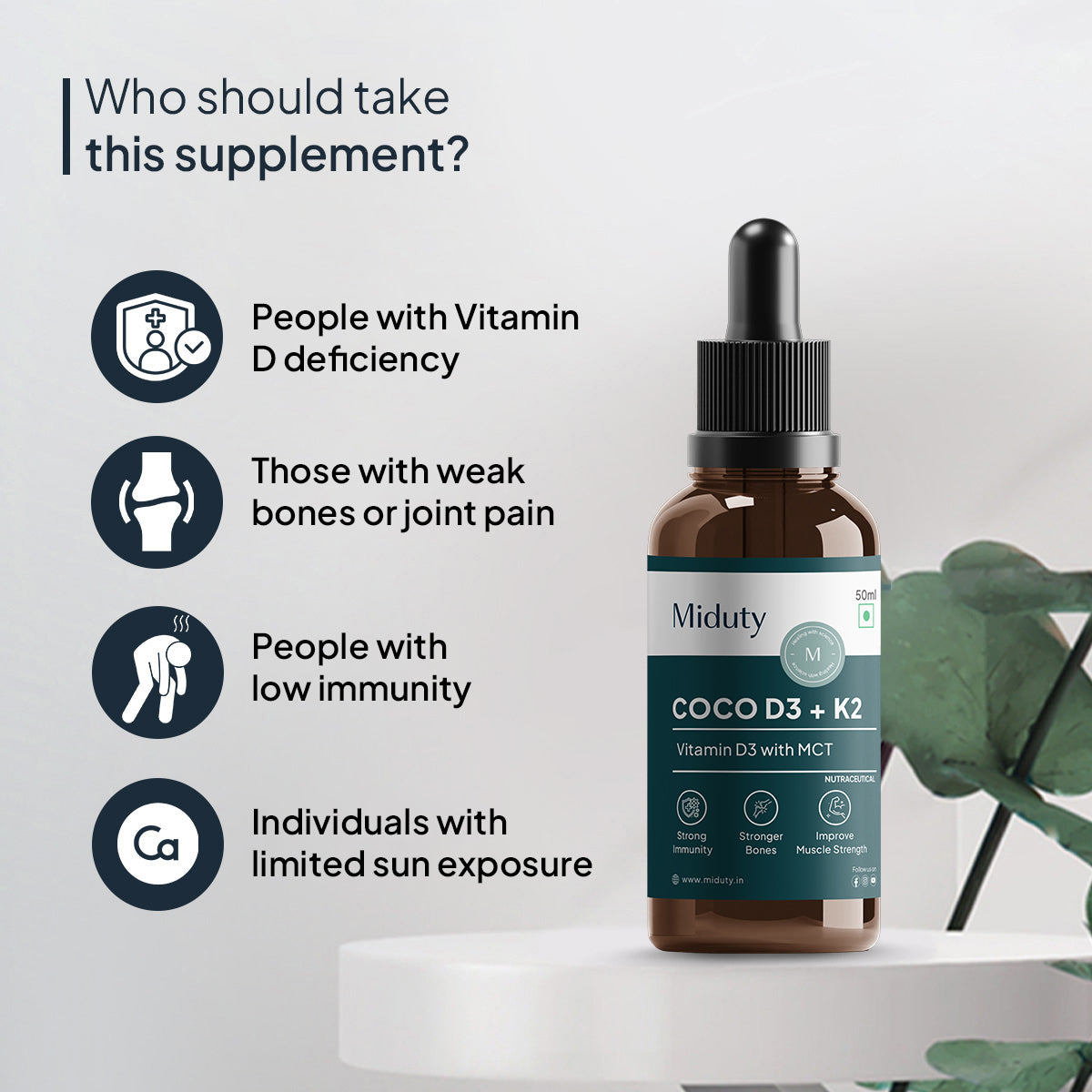 Miduty Vitamin Coco D3 + K2 Drops