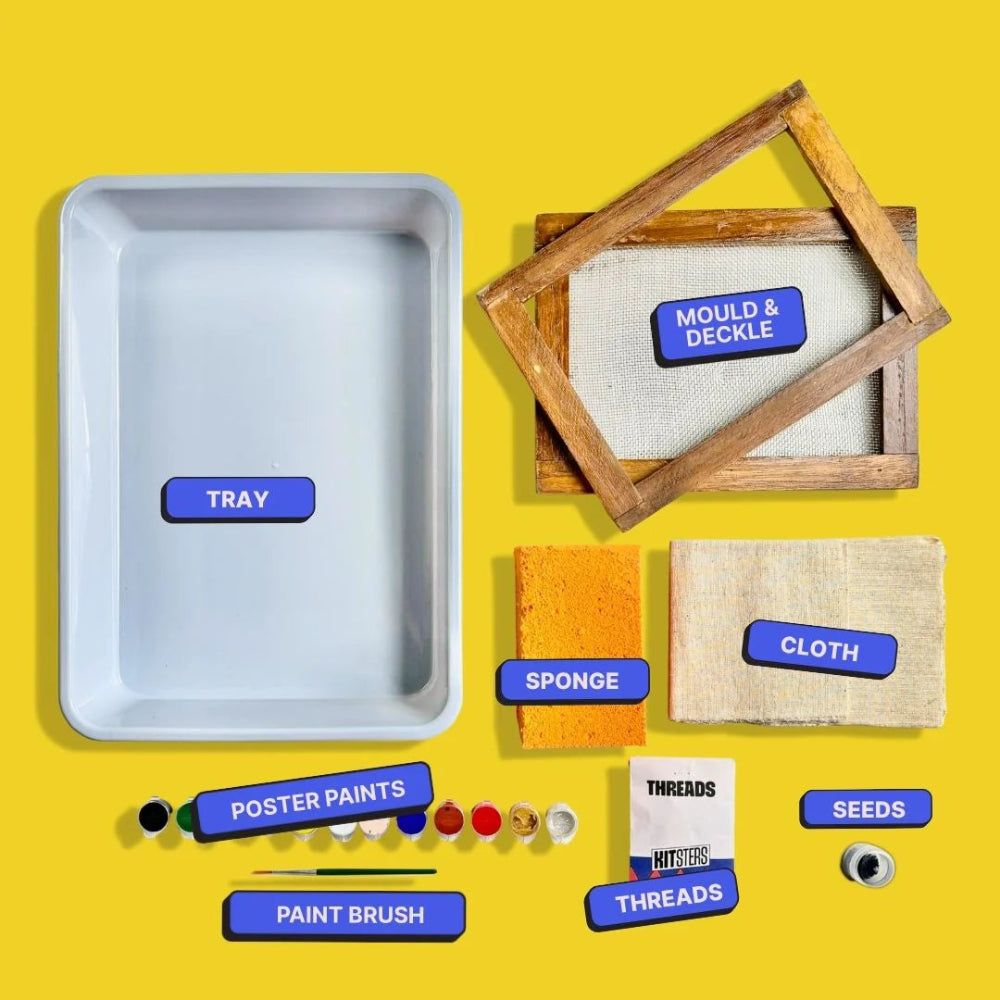 Kitsters DIY COMBO : DIY Handmade Paper Kit & DIY Gel Plate Monoprinting Kit