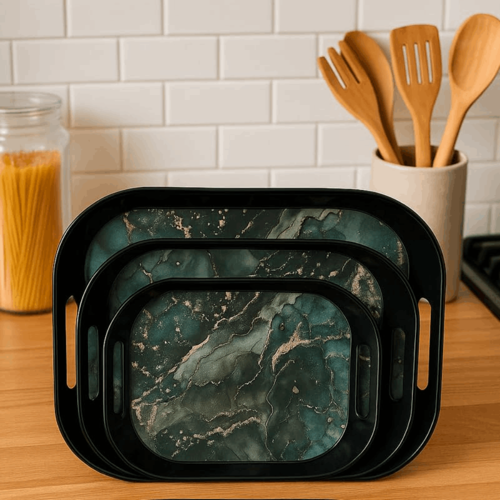 Comfy Homes Durable Multi-Use Premium Printed Rectangular Melamine Serve Ware